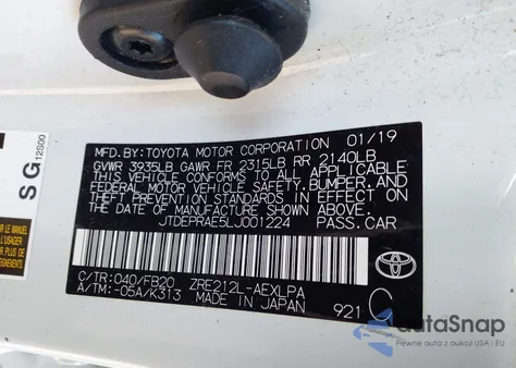 2020 Toyota Corolla Le from USA, damaged, VIN JTDEPRAE5LJ001224